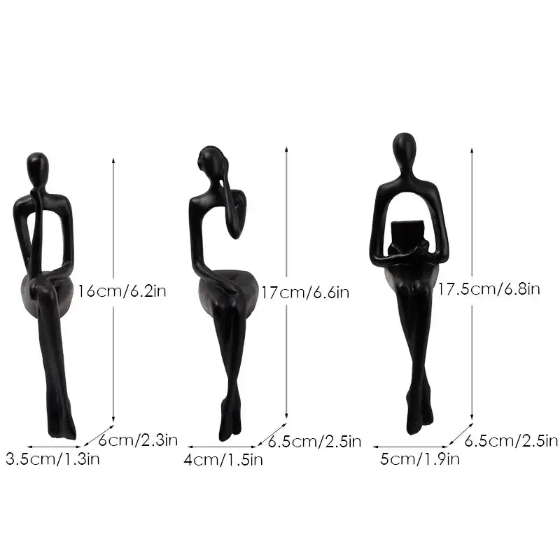 Modern gold abstract figurines set for living room office decor