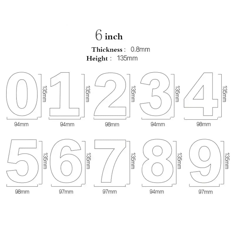 Acrylic cake decorating stencil set for kitchen number cakes