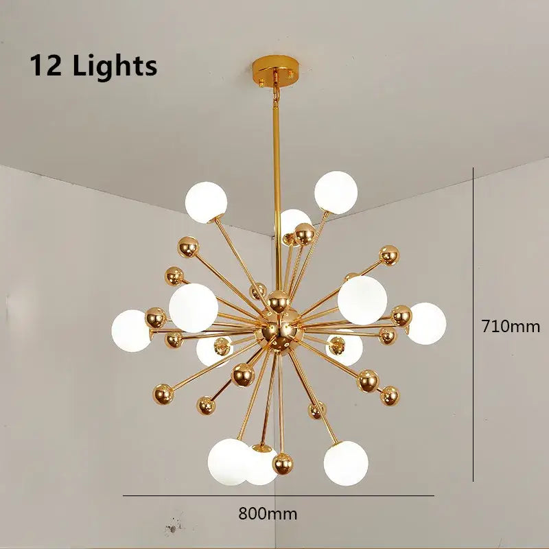 acrylic molecule chandelier gold dining room globe lamp