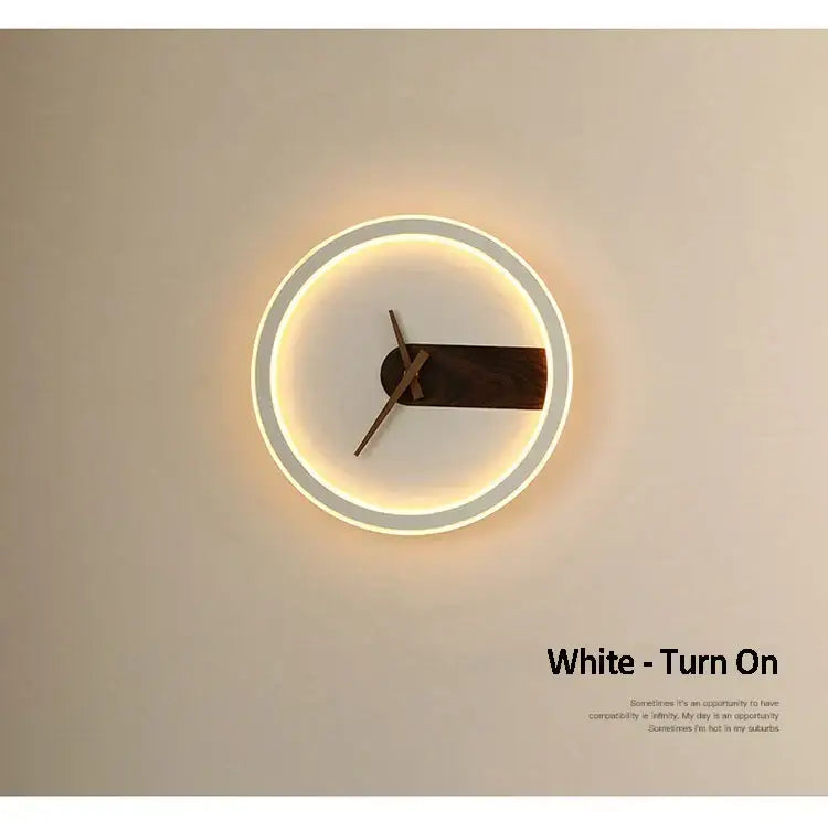 Modern beige aluminum clock wall lamp living room led sconce