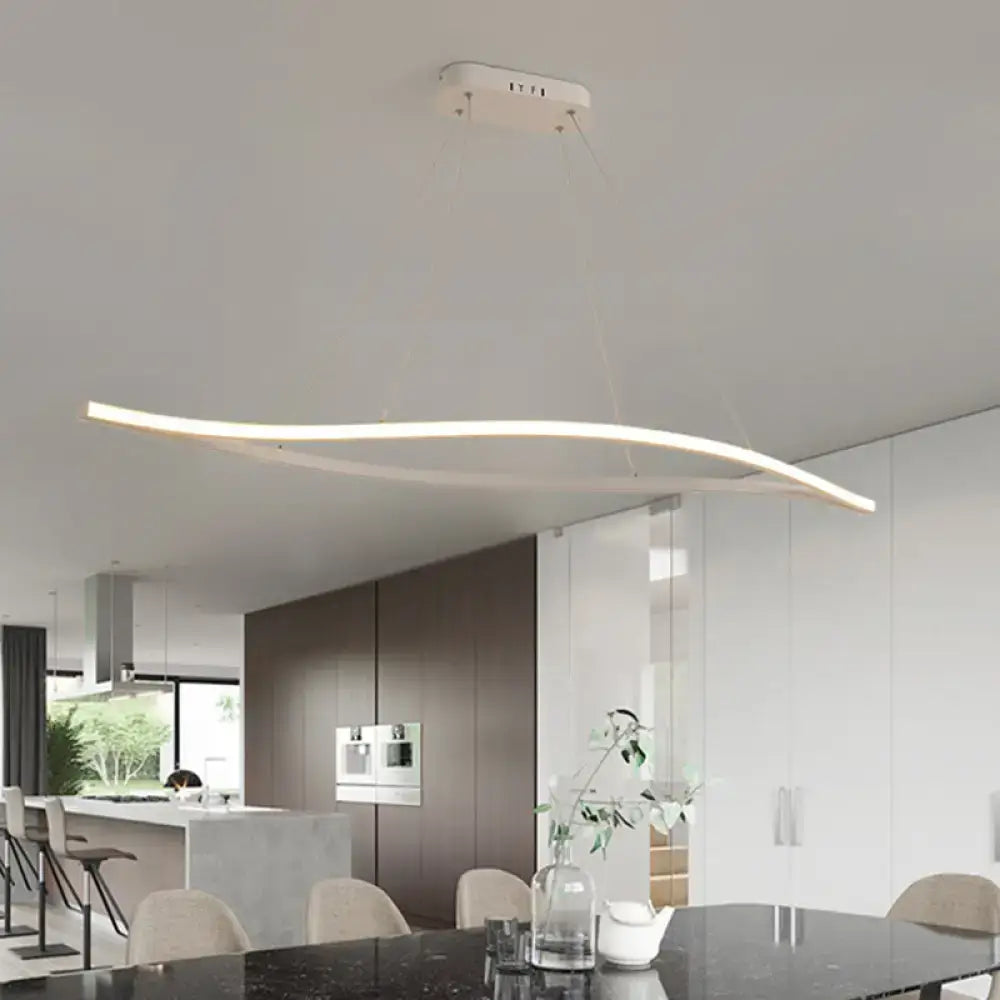Modern aluminum leaf drop pendant – kitchen black & white light