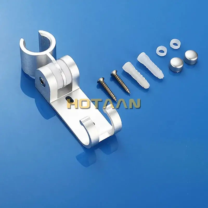 Modern blue & chrome hand shower holder hook bracket bathroom braided rope attachment