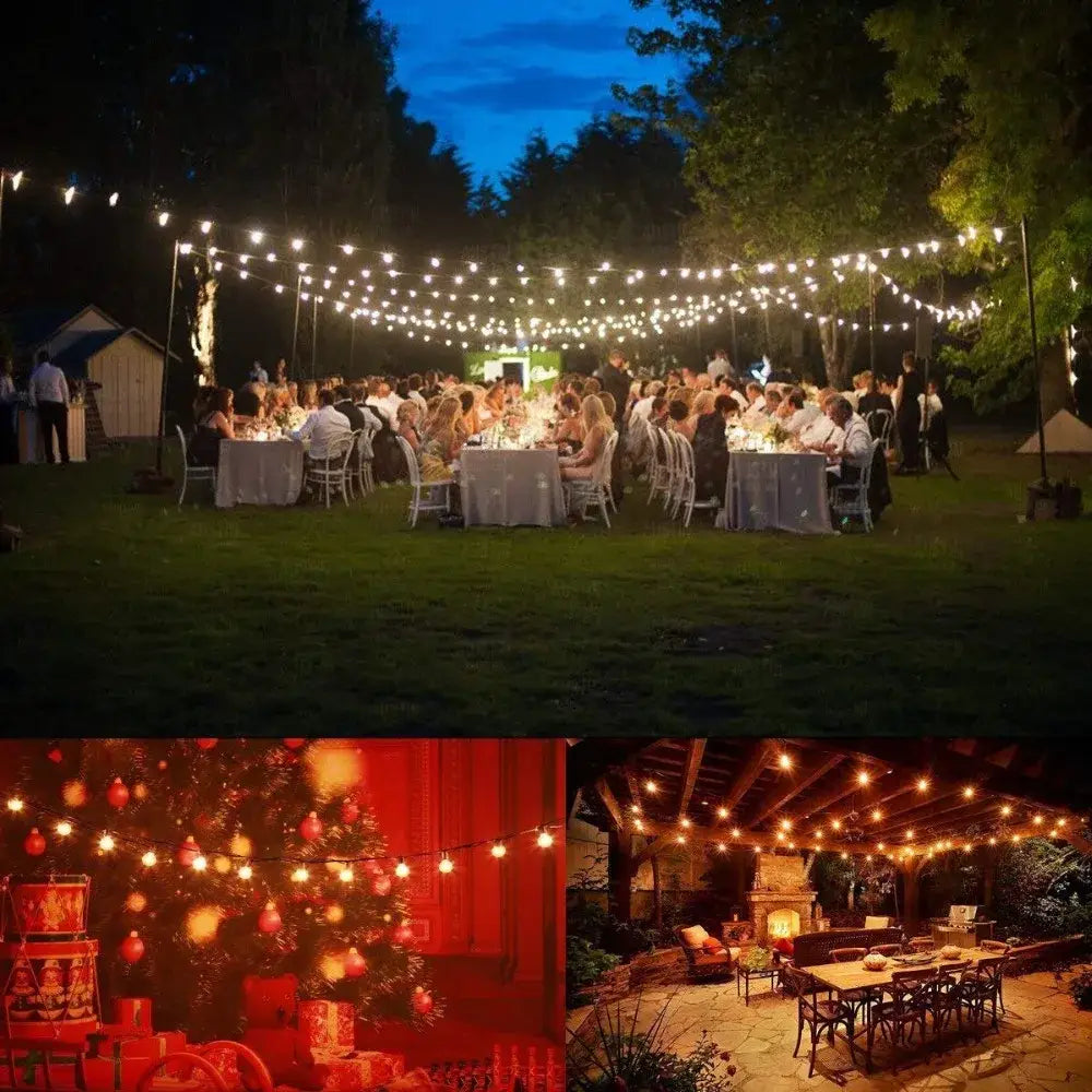 Amber glass led filament globe bulb bedroom fairy light