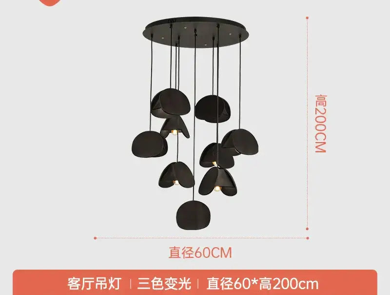 Antique style bronze solid wood pendant light living room chandelier