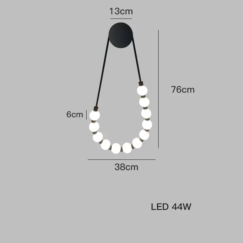 Art deco black & gold led wall sconce bedroom lighting