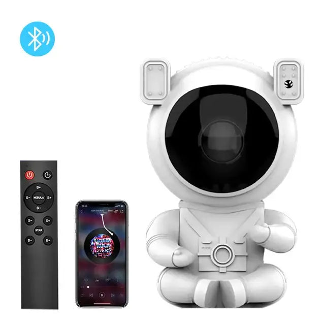 White and yellow astronaut galaxy starry sky night light bedroom projector