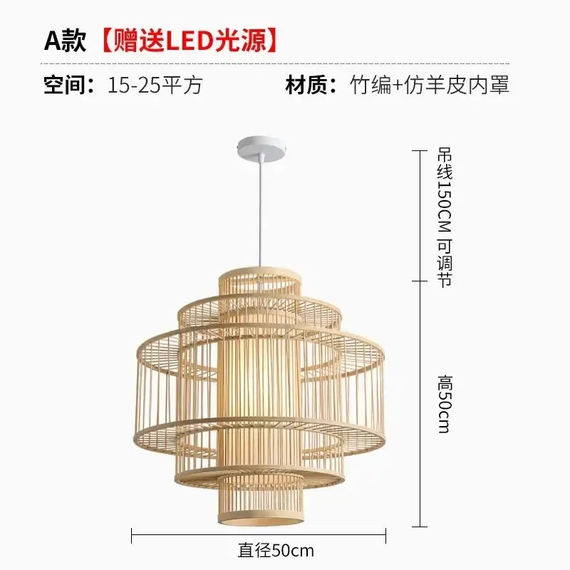 bamboo ceiling chandelier woven pendant light for garden
