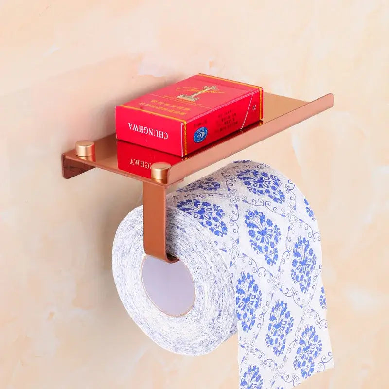 Modern gold paper phone holder shelf silver & gold bathroom rack