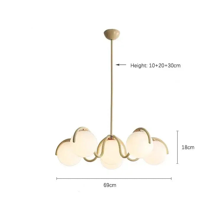 Modern gold & frosted glass pendant light – living room chandelier