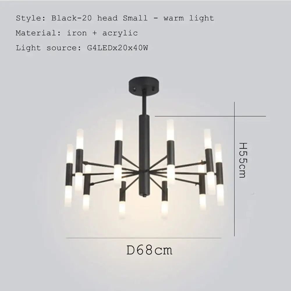 Modern gold art decor chandelier – living room glass candle light