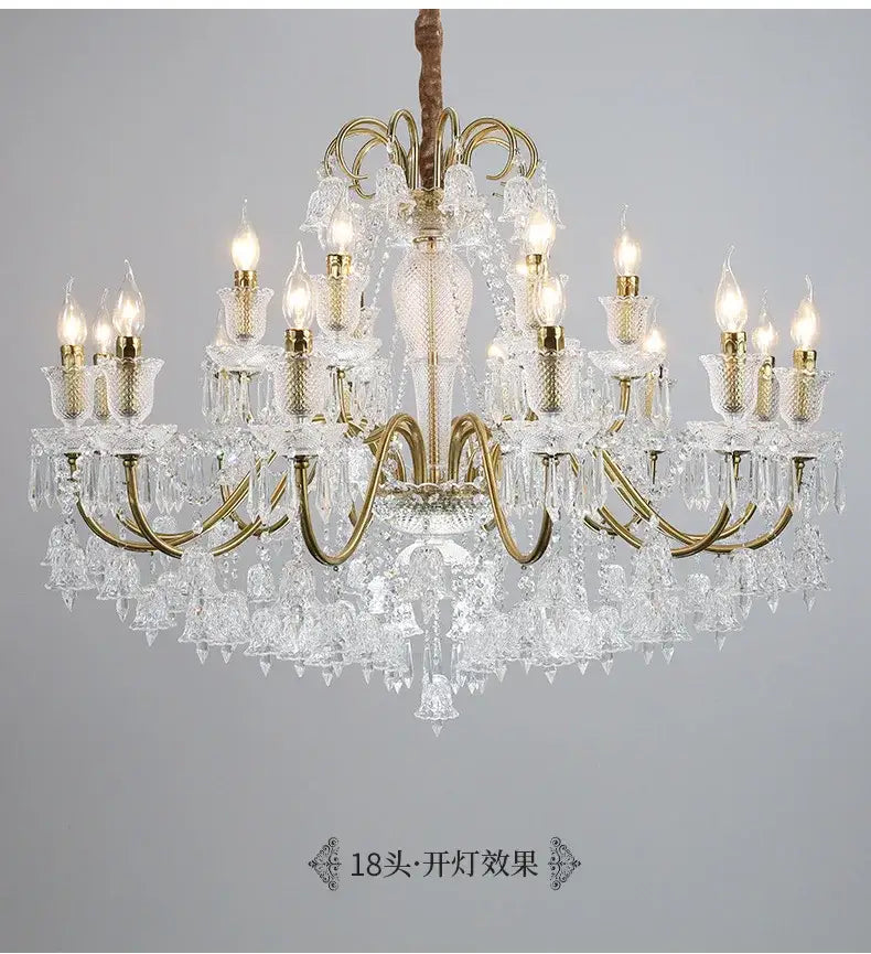 Ornate black & gold crystal chandelier living room pendant light