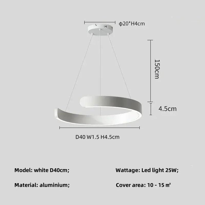 Modern minimalist black led chandelier pendant light for foyer