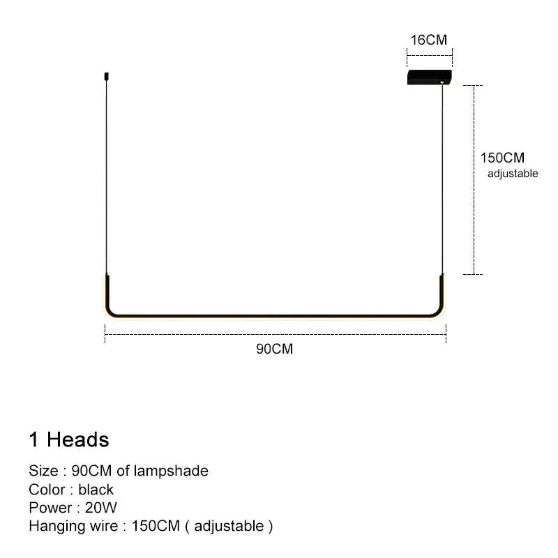 Modern black led pendant chandelier for dining room kitchen