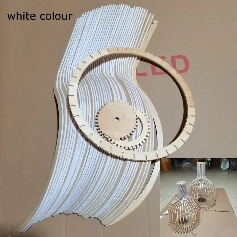 black wood cage chandelier spherical living room lamp