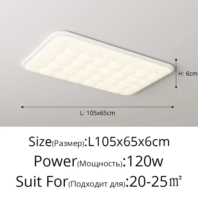 bubble led rectangular quilted ceiling light living room