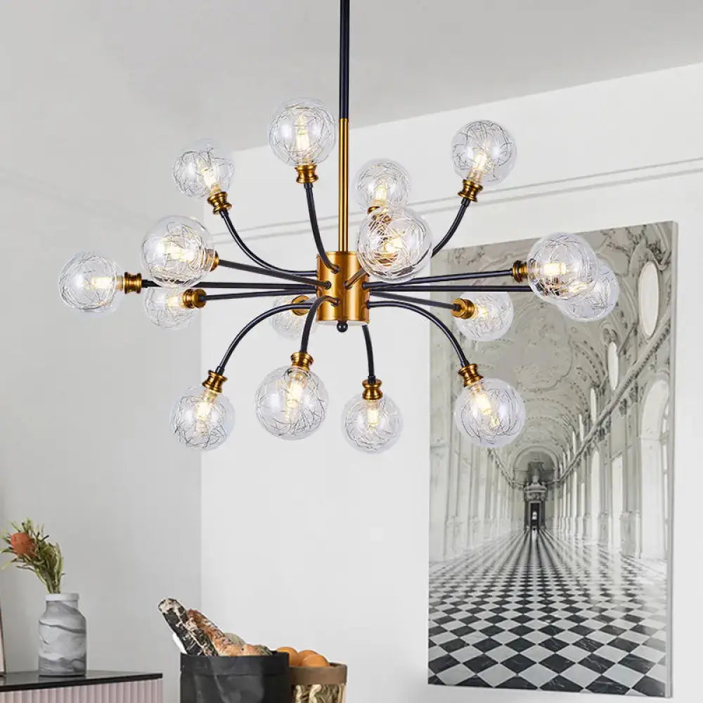 Modern curvy arm clear glass bubble chandelier dining room 220v-240v