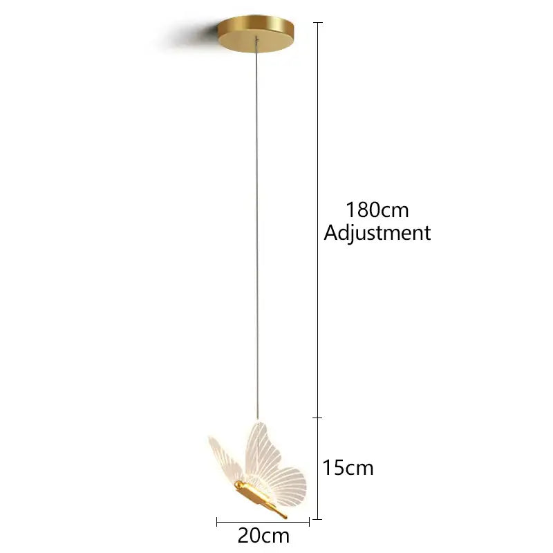 butterfly led pendant light for living room and bedroom