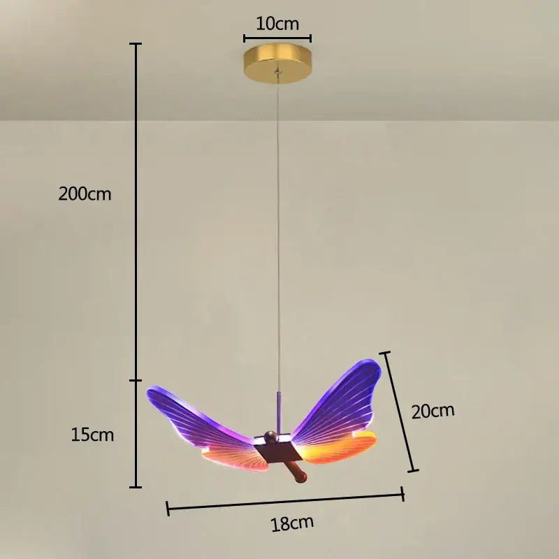 butterfly pendant light gold dining room hanging lamp