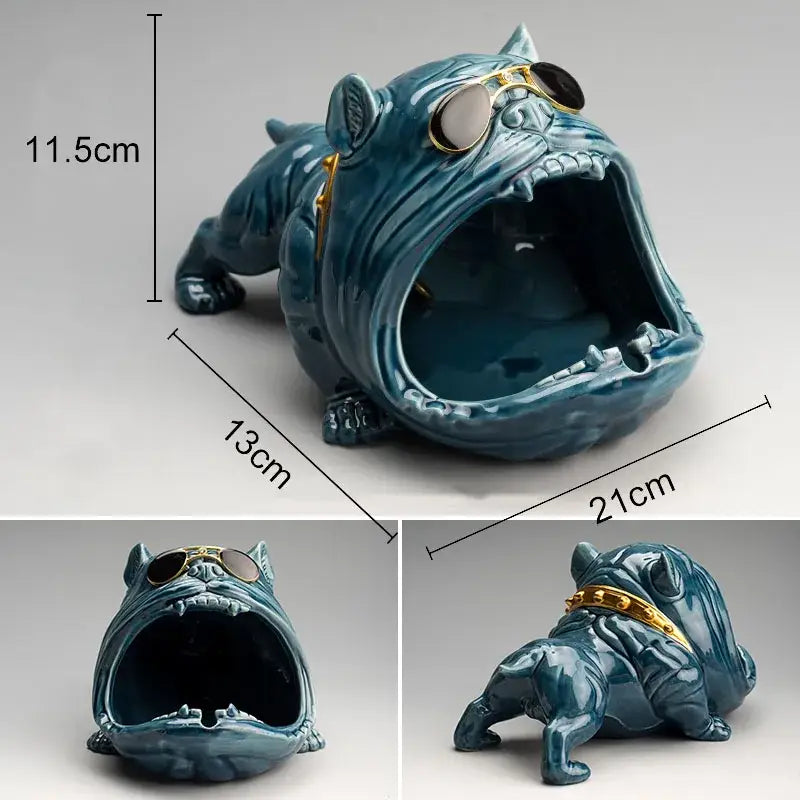 cartoon dog ashtray black & gold living room resin decor