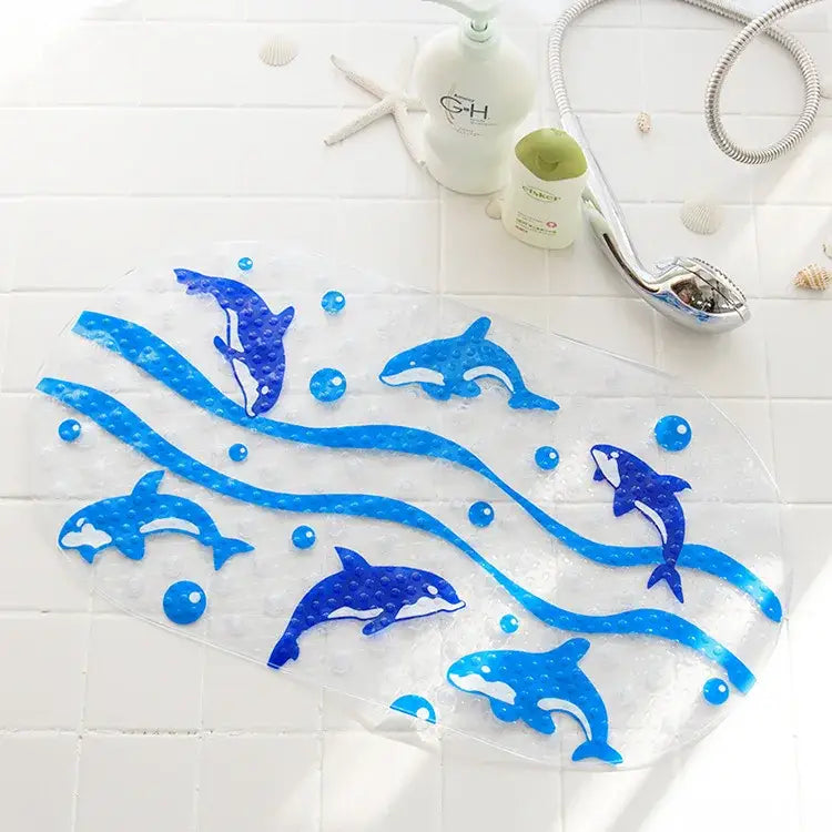 cartoon non-slip sea creature bathroom mat for children