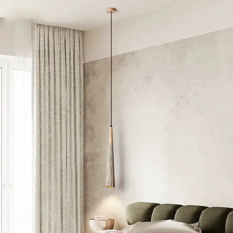 cement cream led pendant light for bedroom bedside