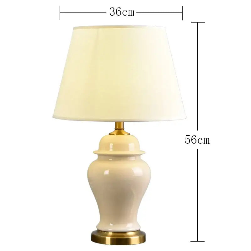 Cream and gold ceramic table lamps for bedroom and living room