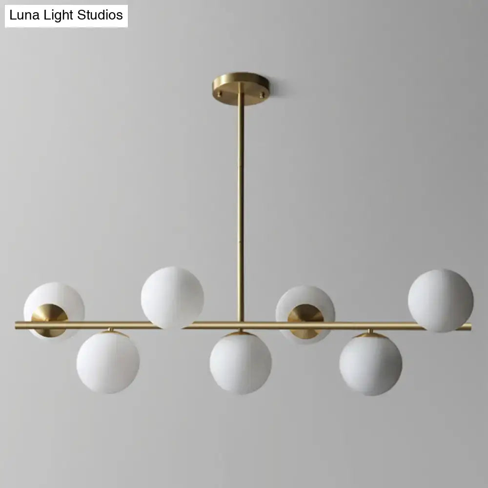 Modern brass sphere island lighting 7-light living room pendant lamp