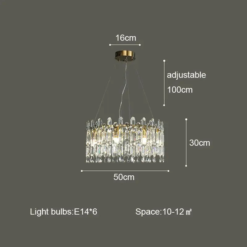 Postmodern gold crystal ceiling chandelier living room