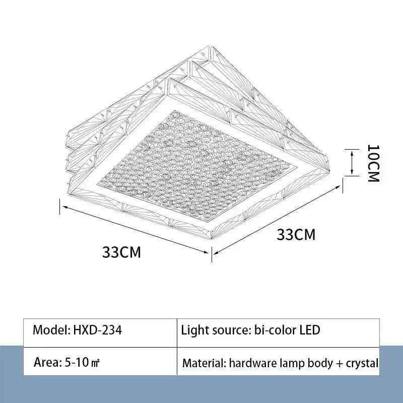 Modern chrome crystal ceiling lamp for bedroom with frosted glass