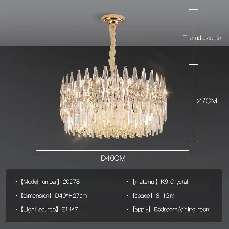 Post-modern luxury crystal chandelier for staircase