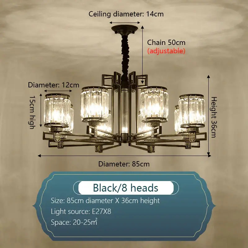 crystal chandelier gold geometric living room light