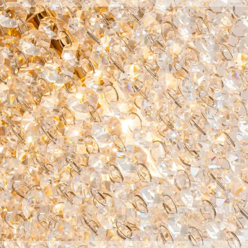 Luxury gold crystal chandelier for living room square led