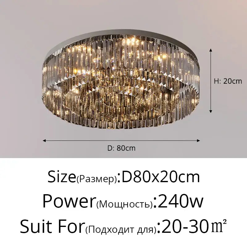 Luxury tiered crystal chandelier for living room