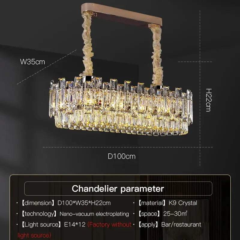 Modern gold crystal chandelier for living room