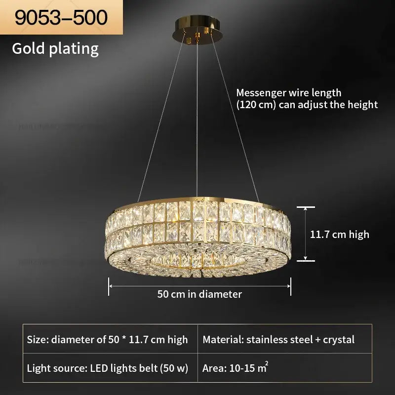 Modern luxury gold crystal chandelier for living room