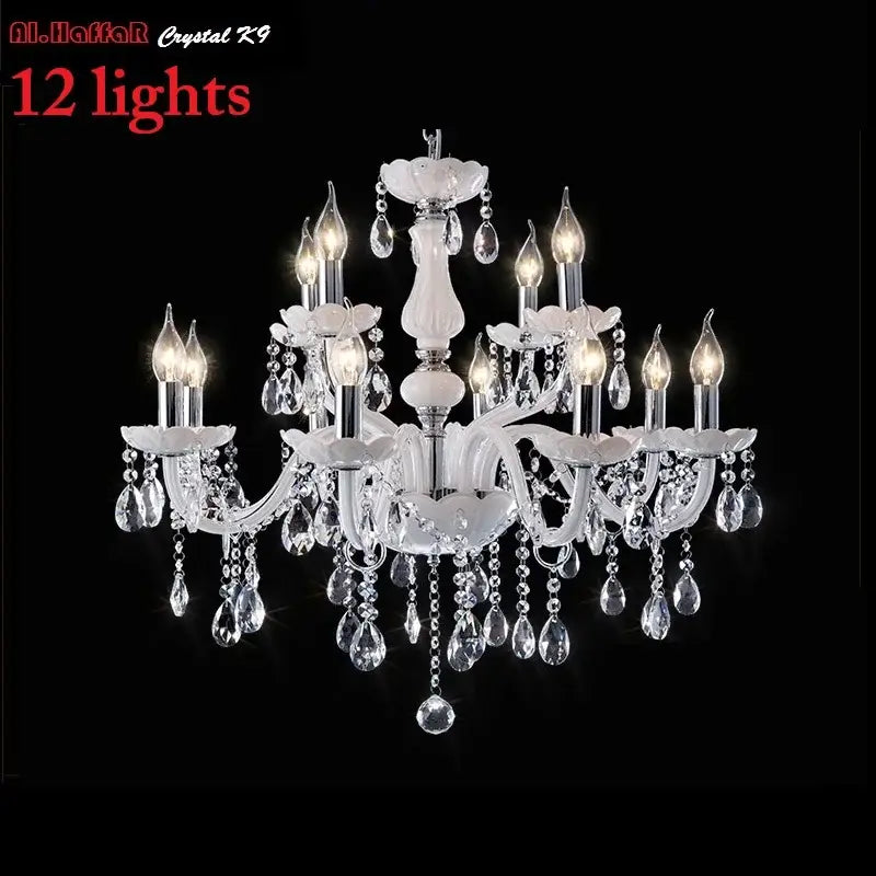 Elegant white crystal chandelier for living room led lights