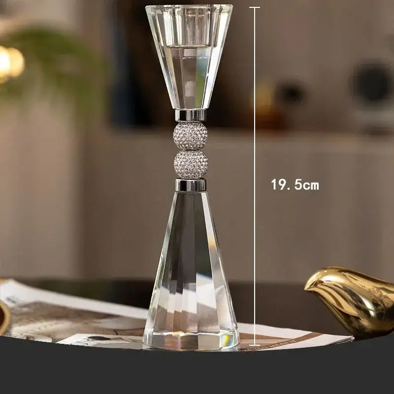 Elegant gold and crystal lotus candle holder set dining room decor