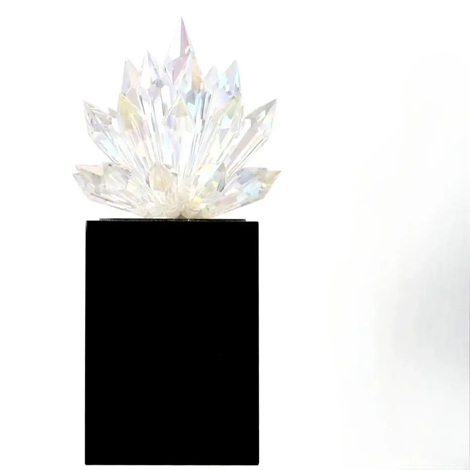 Translucent faceted crystal lotus tabletop decoration living room
