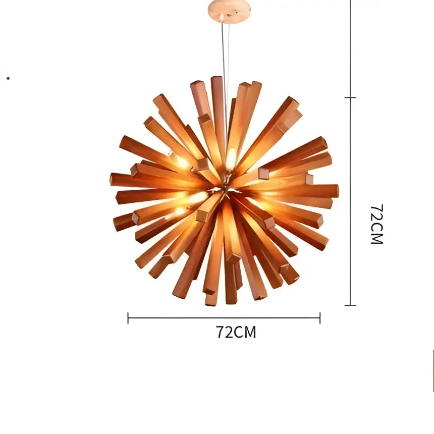dandelion wooden pendant lights for dining room starburst glow