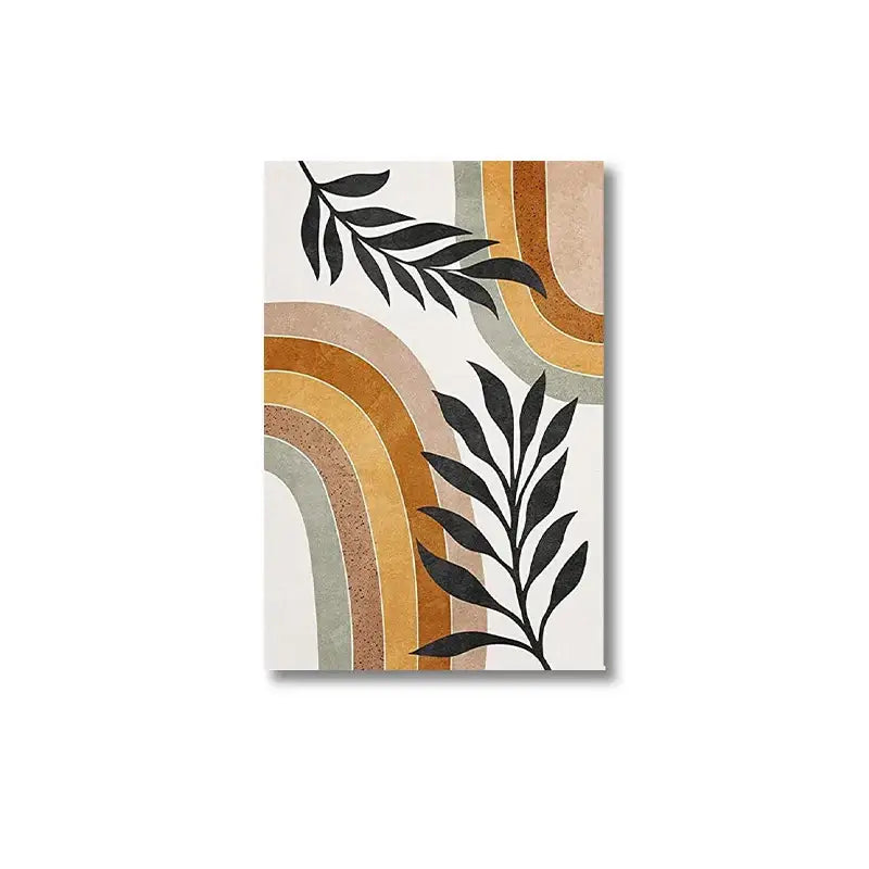 Minimalist earthy desert plants geometric sun wall art bedroom set