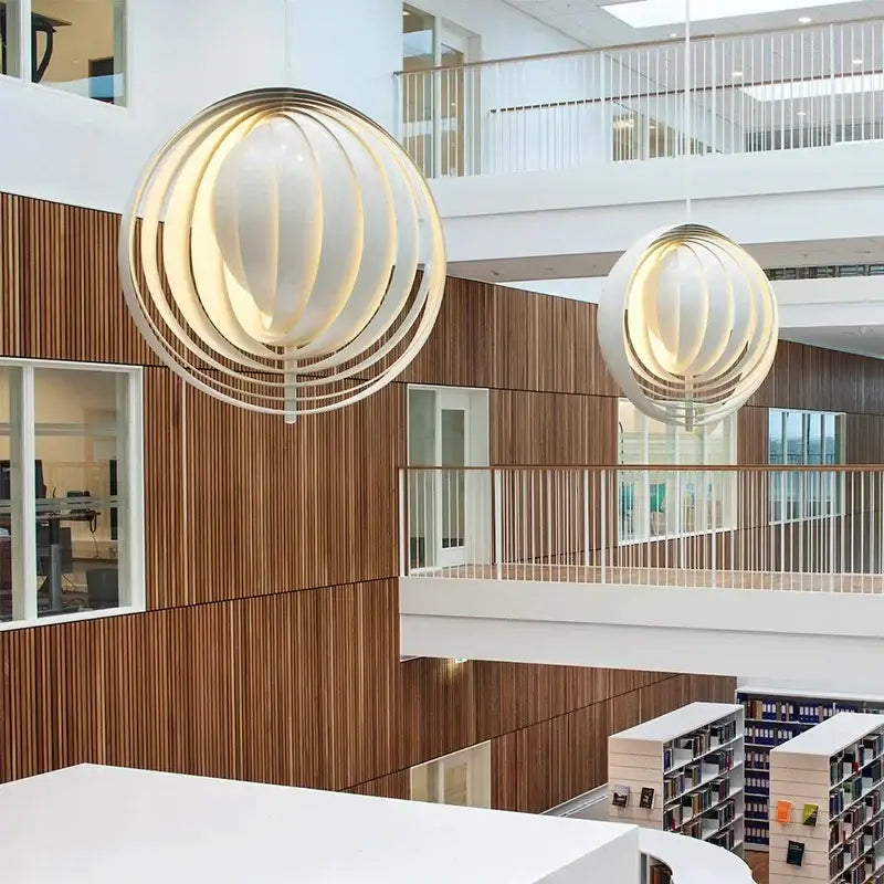 designer moon led chandelier wooden ring dining room light