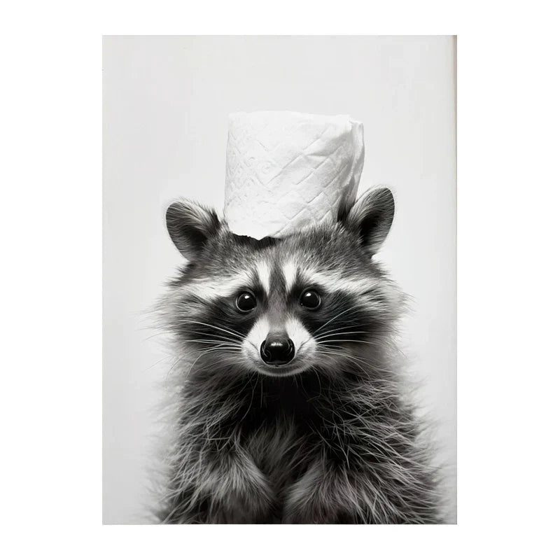DecorBites™ Funny Animals Canvas Wall Art for Bathroom Home