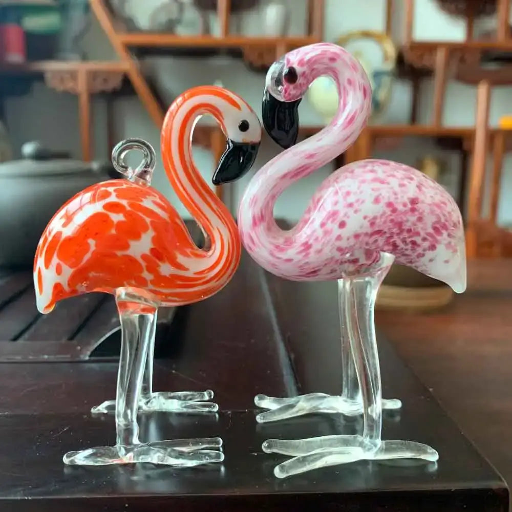 Red & yellow mosaic glass crab animal figurines living room decor