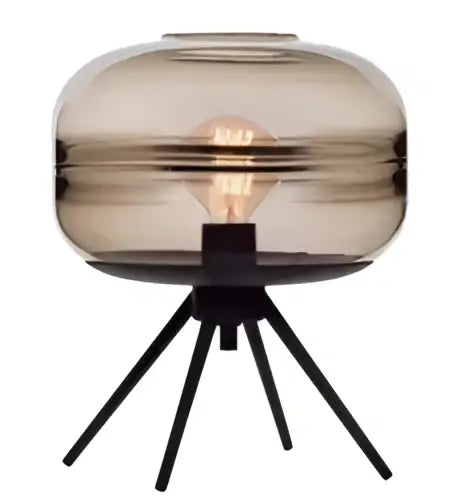Smoked glass metal nordic sofa desk lamp bedroom