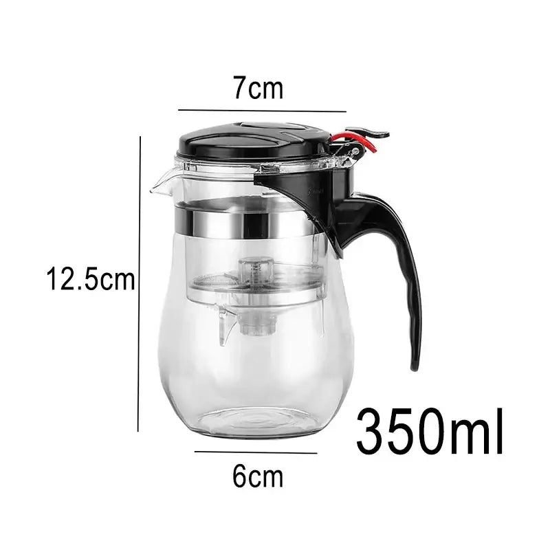 Modern glass tea set with black handle – kitchen brewing kettle
