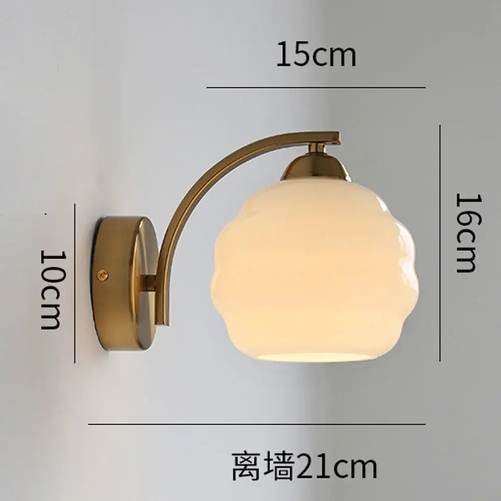 Modern cloud glass wall lamp bedroom brass light