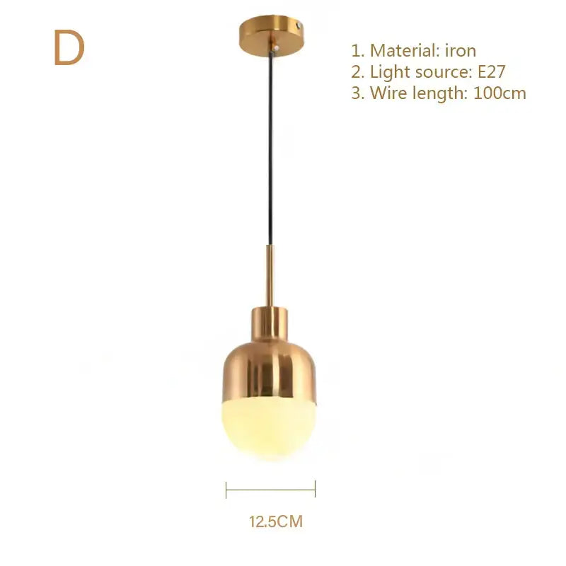 gold modern pendant light glass filament dining room