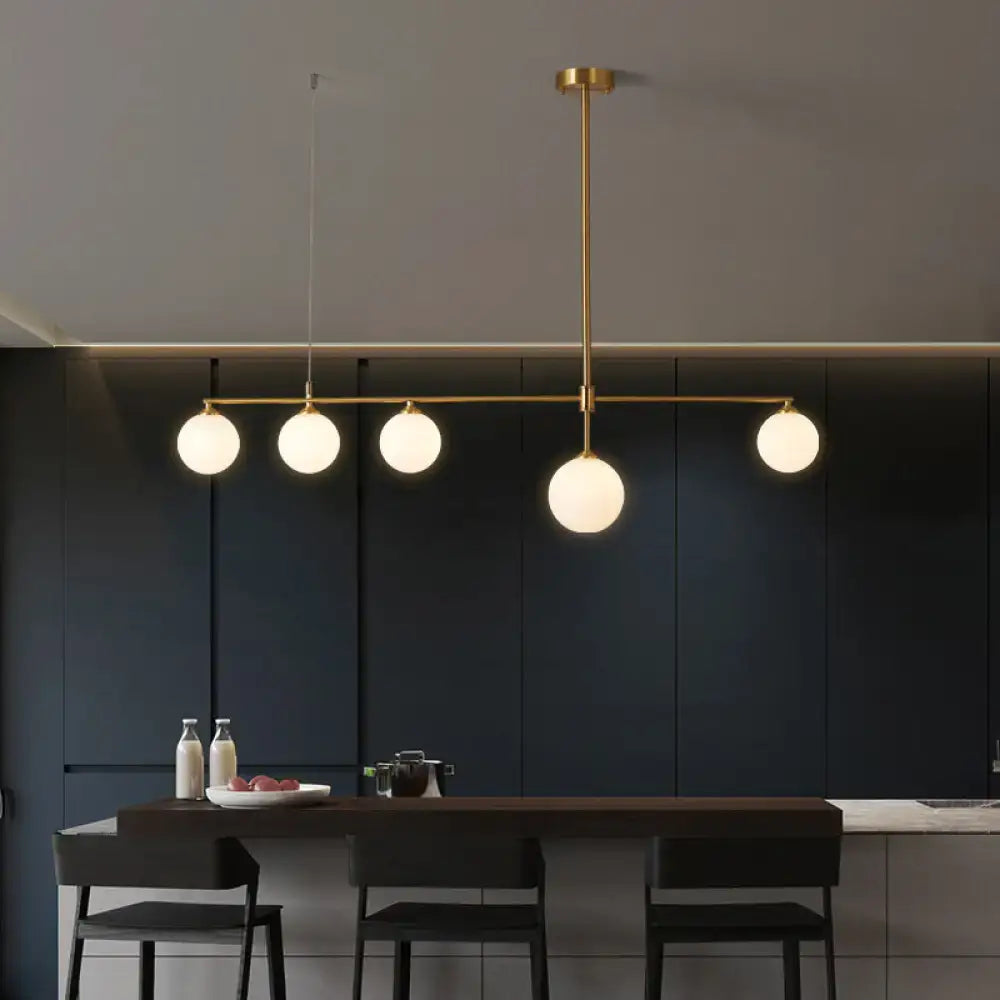Modern gold opaline glass pendant ceiling light for dining room