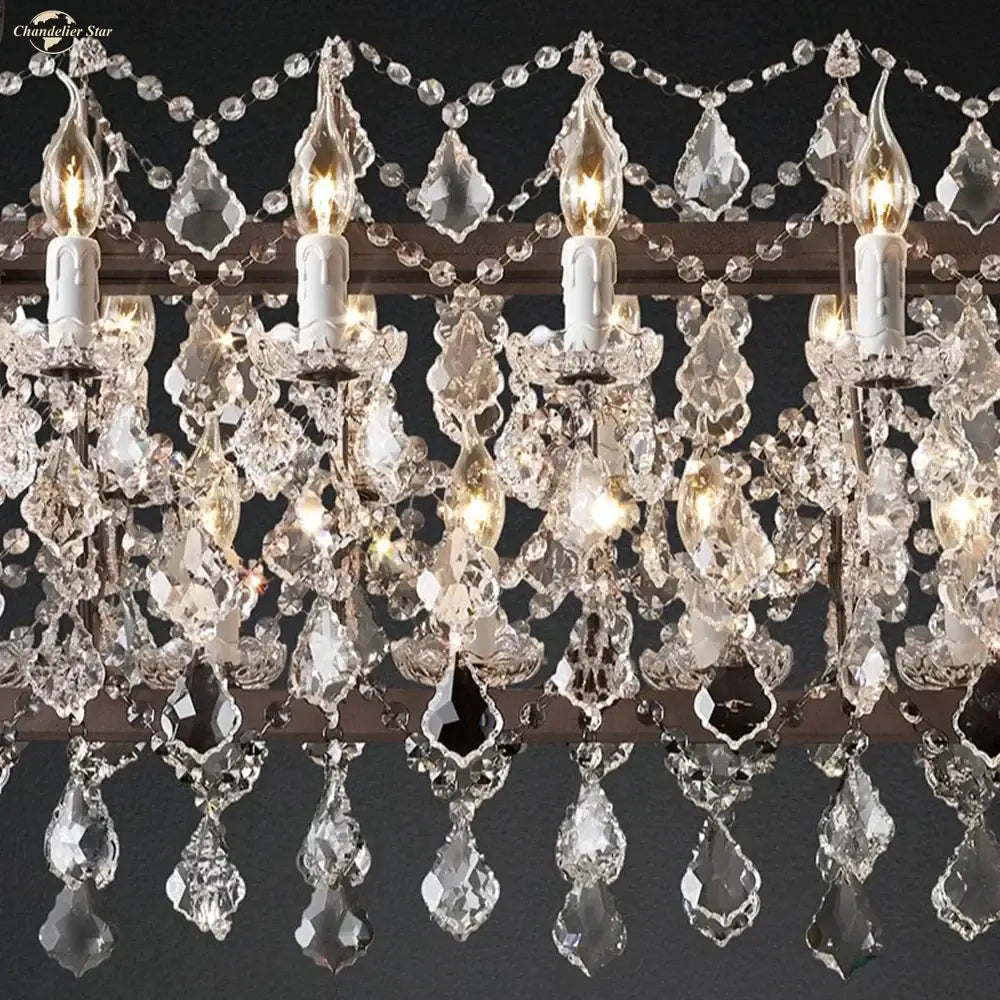 iron crystal led chandelier kitchen candle style light
