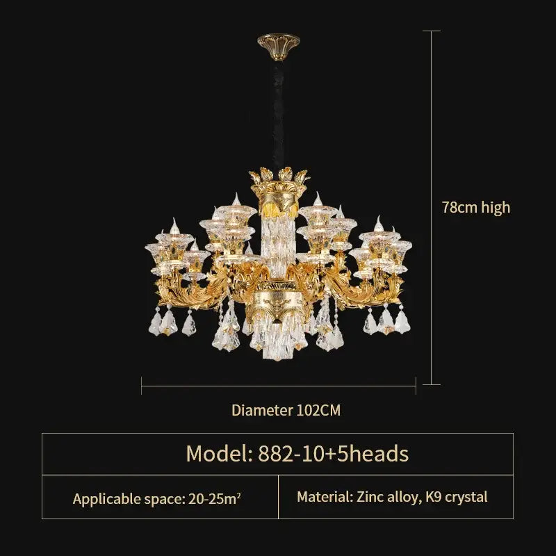 jade crystal chandelier gold living room lighting